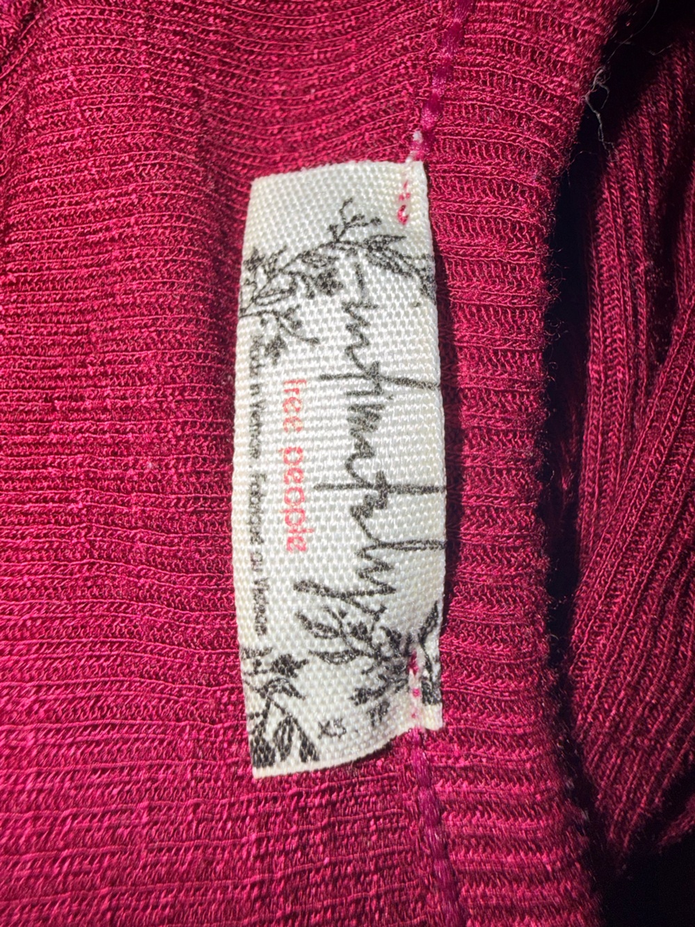 Free People Ribbed Racerback Tank - Burgundy - Picture 6 of 6